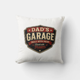 Pappas garage byggd med stolthet mekaniker t-shirt kudde