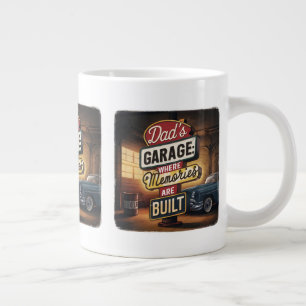 Pappas garage retro vintage-fordonsskylt jumbo mugg