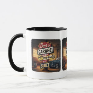 Pappas garage retro vintage-fordonsskylt mugg
