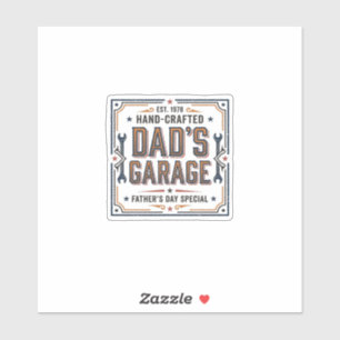 Pappas garage vintage fars dag klistermärken