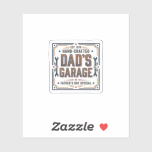 Pappas garage vintage fars dag klistermärken