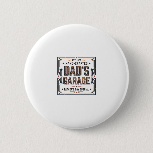 Pappas garage vintage fars dag knapp (Framsida)