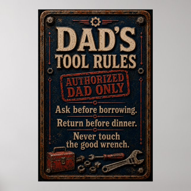 Pappas garageaffisch poster (Framsidan)