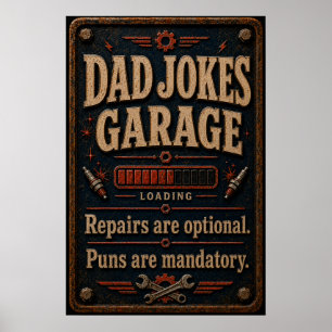 Pappas garageaffisch poster