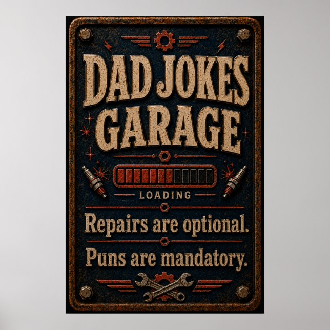 Pappas garageaffisch poster (Framsidan)