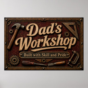Pappas garageaffisch poster