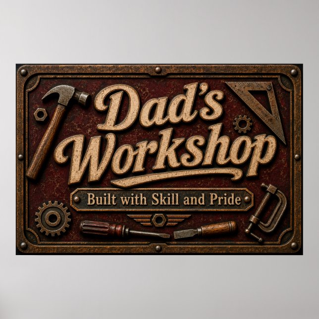 Pappas garageaffisch poster (Framsidan)