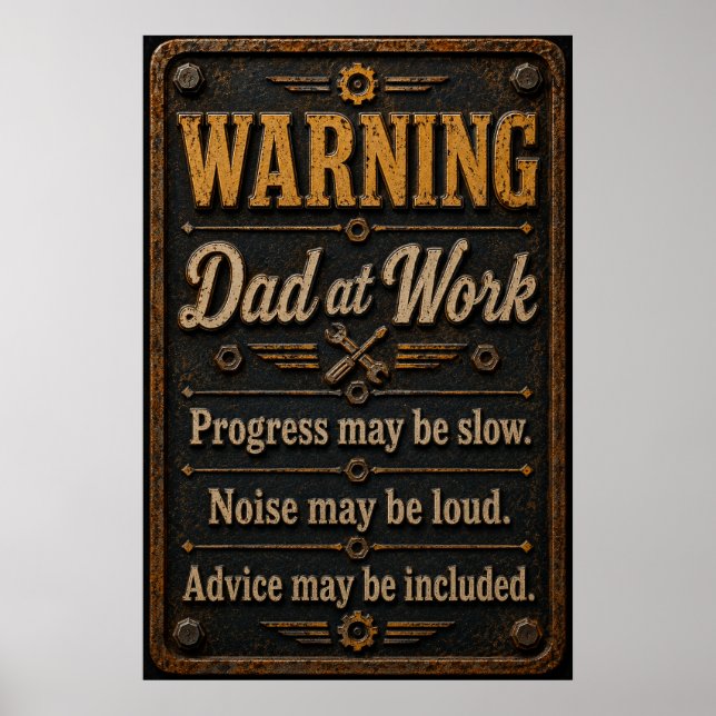 Pappas garageaffisch poster (Framsidan)