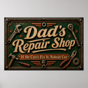 Pappas garageaffisch poster