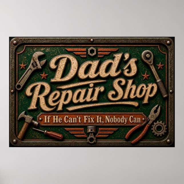 Pappas garageaffisch poster (Framsidan)