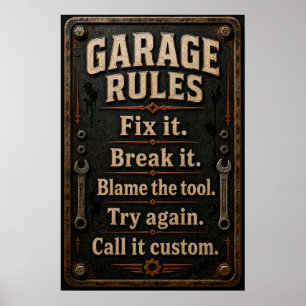 Pappas garageaffisch poster