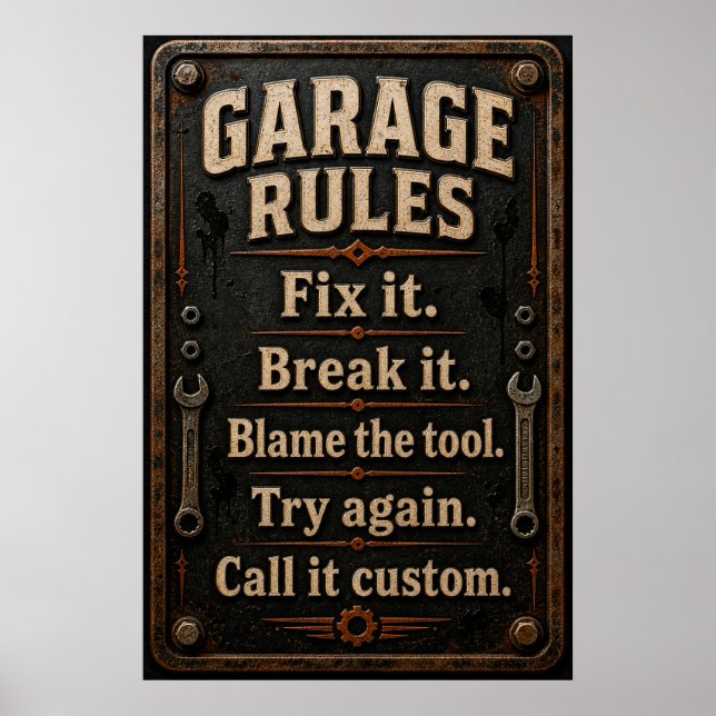 Pappas garageaffisch poster (Framsidan)