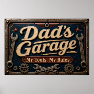 Pappas garageaffisch poster