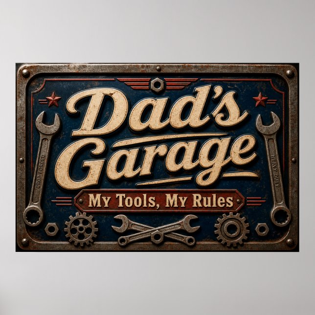 Pappas garageaffisch poster (Framsidan)