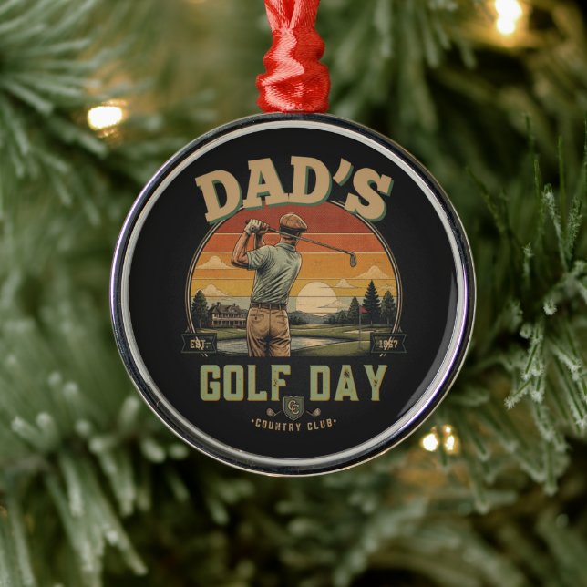 Pappas golfdag julgransprydnad metall (Träd)
