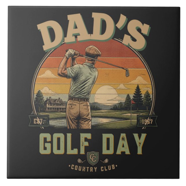 Pappas golfdag kakelplatta (Framsidan)
