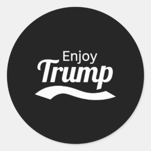 Pappas hem Triv Enjoy Trump Rolig Tee Republikaner Runt Klistermärke
