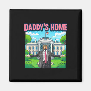 Pappas hemma Vita huset 2025 President Trump 3 Magnet