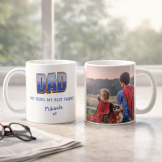 Pappas hjälte bästa vän foto-mugg kaffemugg