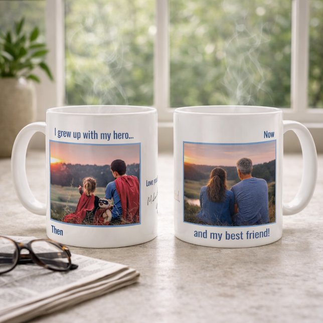 Pappas hjälte vän Personlig fotomugg Kaffemugg (Skapare uppladdad)