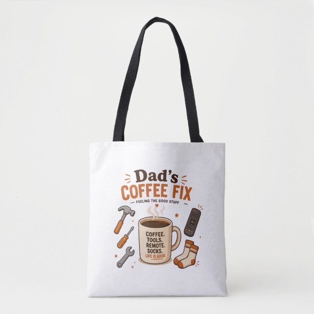Pappas kaffefix Avslappnad liv design Tygkasse (Framsida)