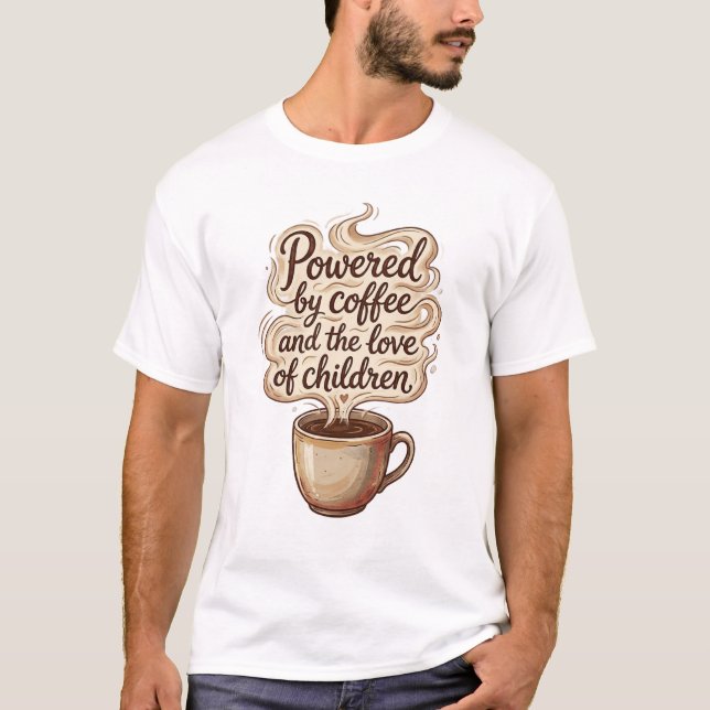 Pappas kaffet-shirt t shirt (Framsida)