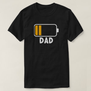 Pappas Låg Batteri Familj Mäns Svart T Shirt