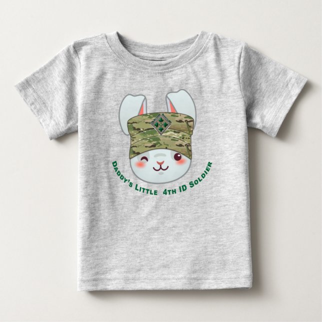 “Pappas lilla 4:e infanteridivisionens soldat” T Shirt (Framsida)