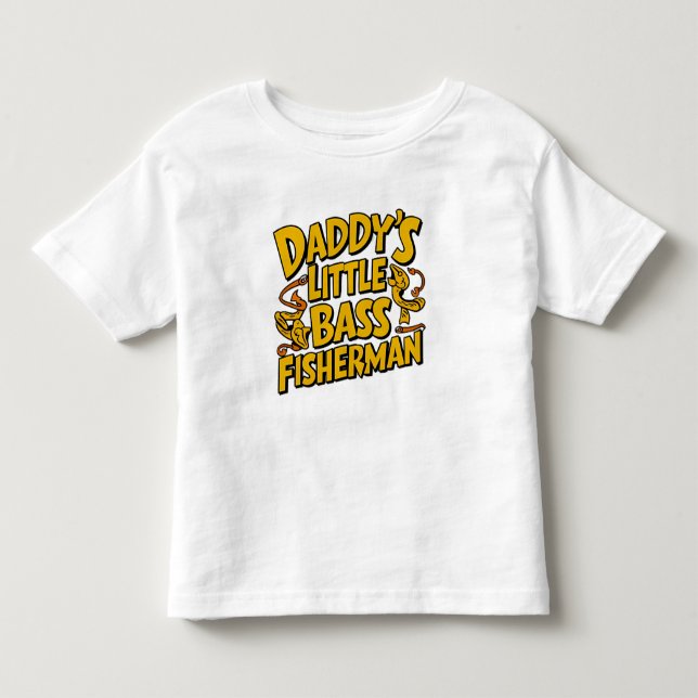 Pappas lilla bassfiskare  t shirt (Framsida)