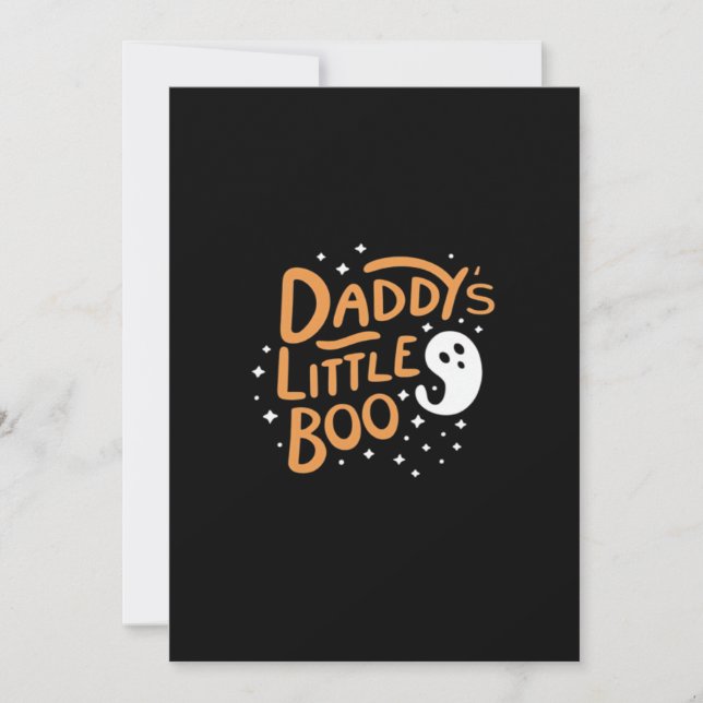 Pappas lilla Boo Glad Halloween-stil Julkort (Framsida)