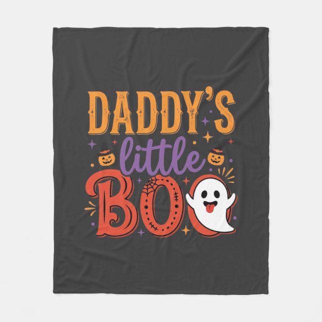 Pappas lilla Boo Halloween-spökdesign Fleecefilt (Framsidan)