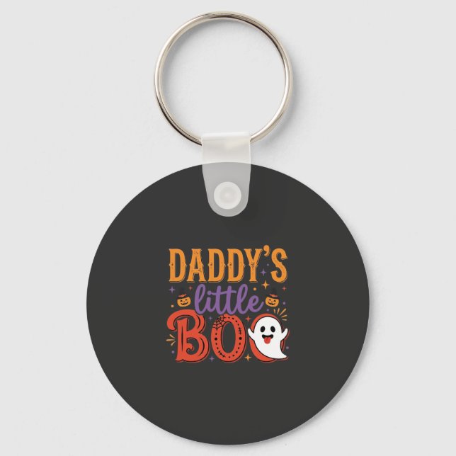 Pappas lilla Boo Halloween-spökdesign Nyckelring (Framsida)