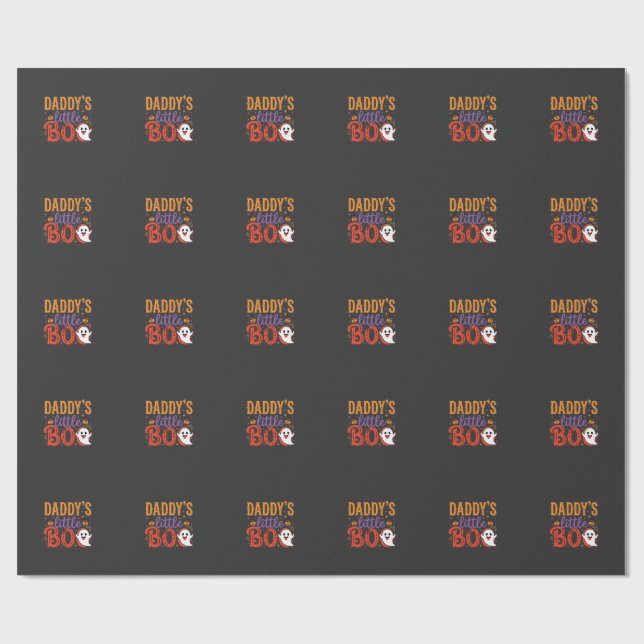 Pappas lilla Boo Halloween-spökdesign Presentpapper (Platt)
