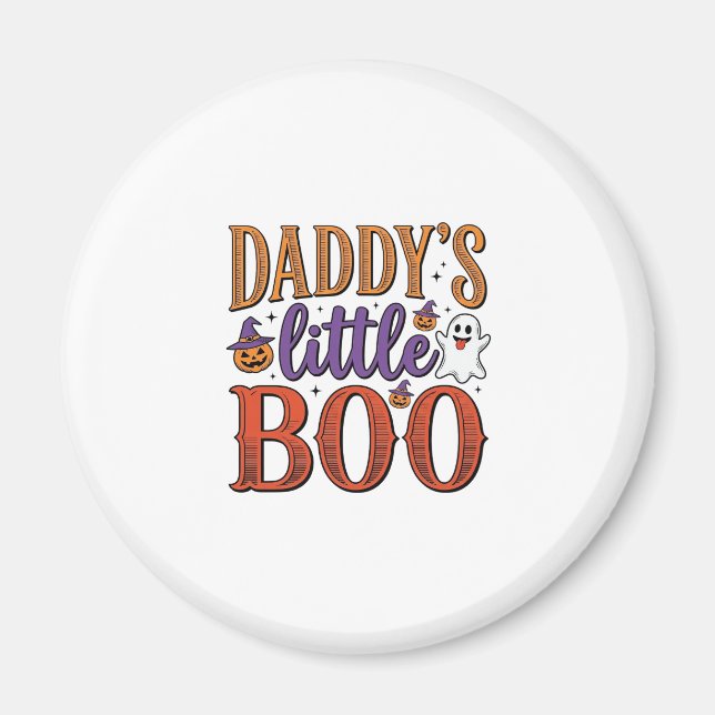 Pappas lilla Boo Vintage Halloween Magnet (Framsidan)