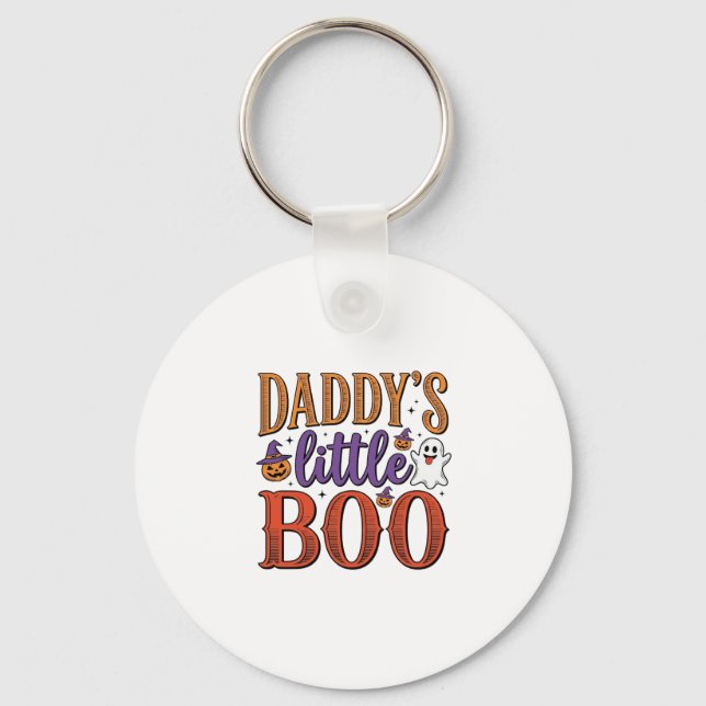 Pappas lilla Boo Vintage Halloween Nyckelring (Framsida)