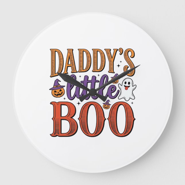 Pappas lilla Boo Vintage Halloween Stor Klocka (Framsida)