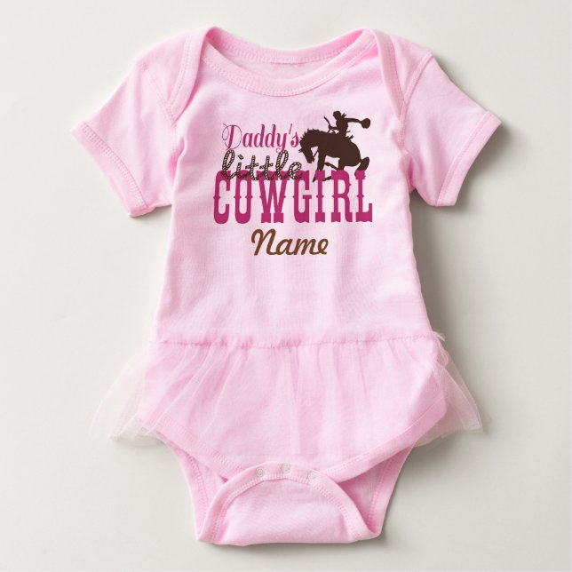 "Pappas lilla cowgirl" Tutu-bodysuit T Shirt (Framsida)
