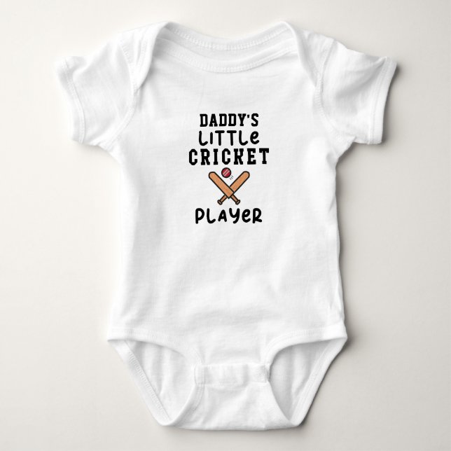 Pappas lilla cricketspelare | Cricket T Shirt (Framsida)