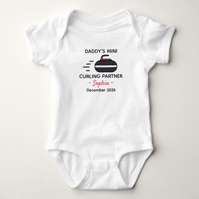 Pappas lilla curlingpartner - Curlingspelare T Shirt (Framsida)