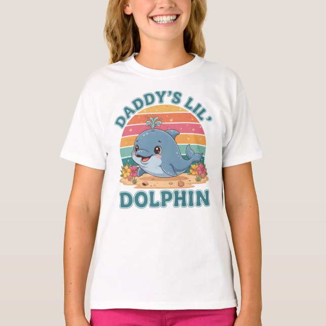 Pappas lilla delfinbarn t shirt (Framsida)