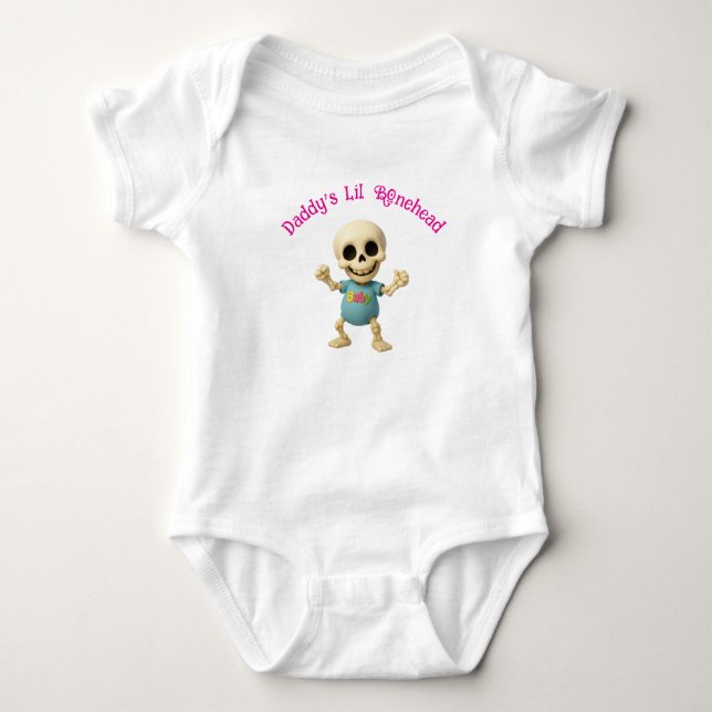 Pappas lilla dumhuvud flickas baby bodysuit t shirt (Framsida)