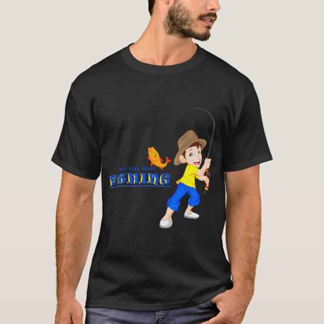 Pappas lilla fiskebuddy (pojke version) t shirt (Framsida)