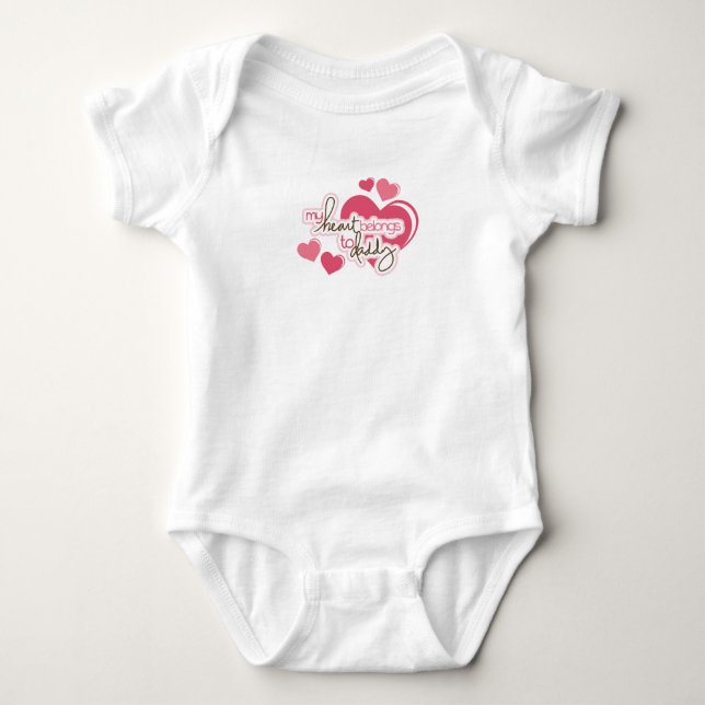 Pappas lilla flicka  Baby Jersey Bodysuit Tee Shirt (Framsida)