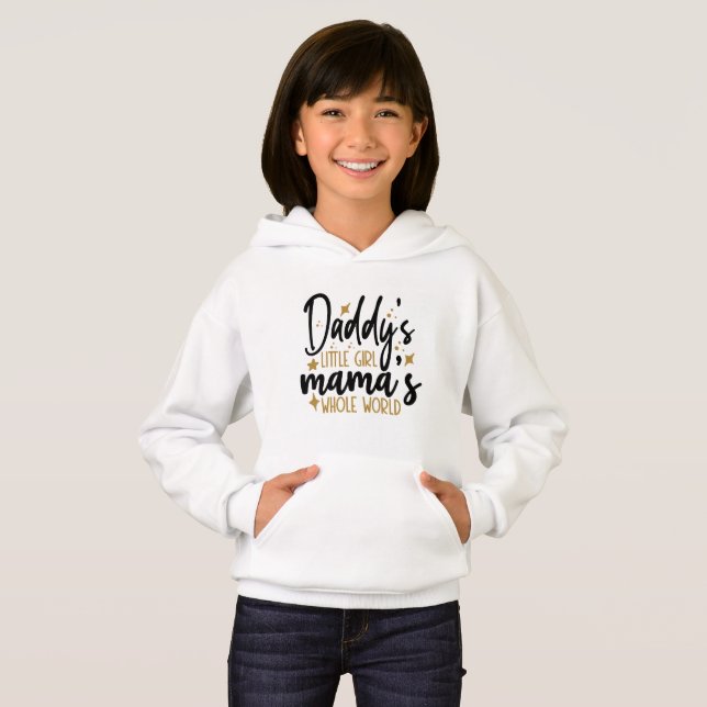 Pappas lilla flicka Mamas hela värld Typografi T Shirt (Hel framsida)