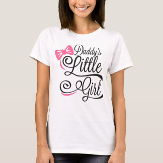 Pappas lilla flicka Rosa rosett skript T Shirt