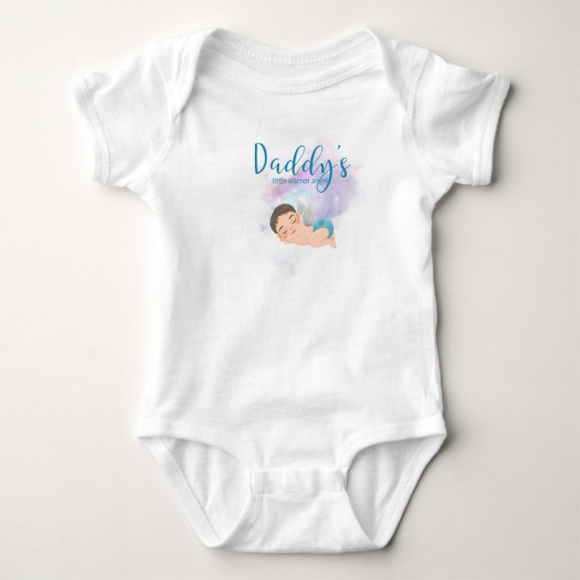 Pappas lilla krigarängel baby bodysuit  t shirt (Framsida)