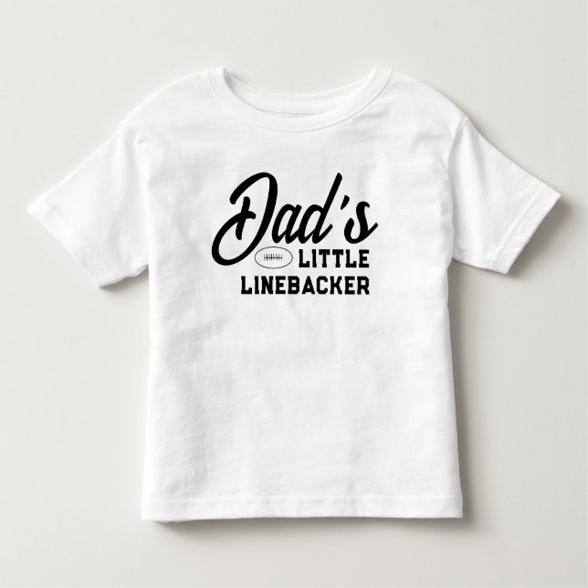 Pappas lilla linebacker amerikansk fotboll söt poj t shirt (Framsida)