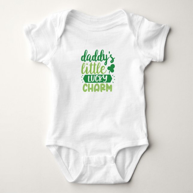 Pappas lilla lyckotalism Babydräkt  T Shirt (Framsida)