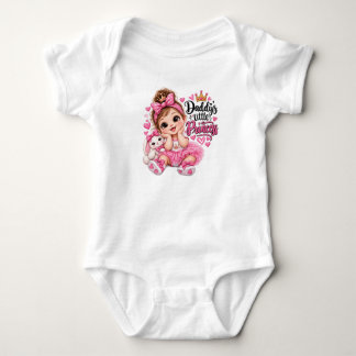 Pappas lilla prinsessa söta bebisflicka kanin kron t shirt