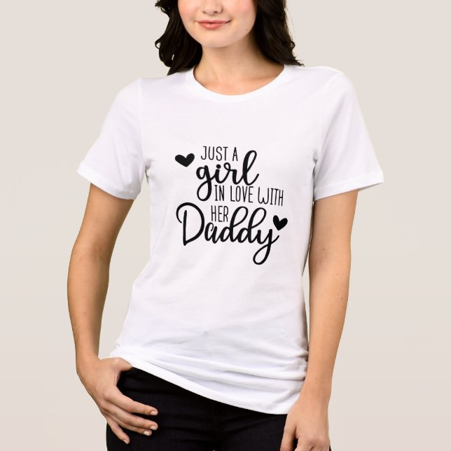 Pappas lilla tjej-citat t shirt (Framsida)